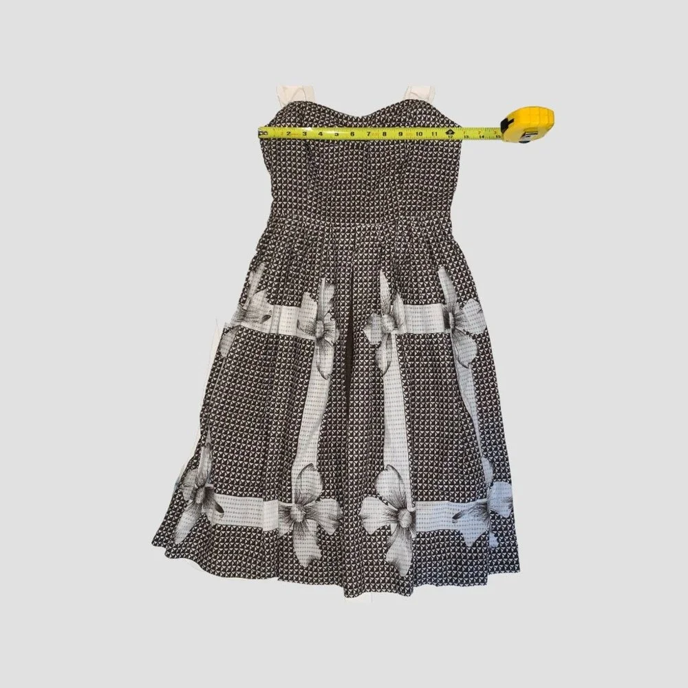 Anthropologie Edme & Esyllte Annona Brown White Bow pattern size 0 - Picture 7 of 11